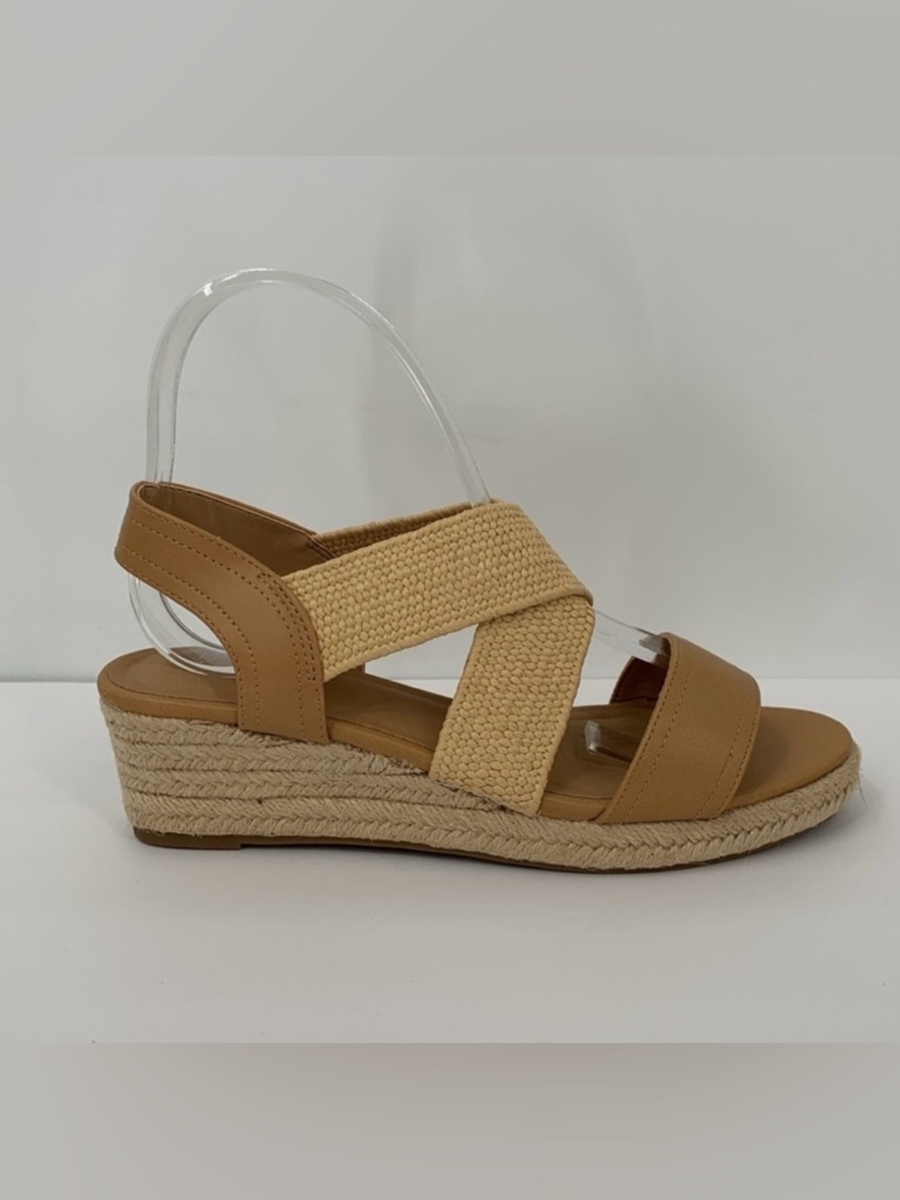 Market & Spruce Tan and Beige Wedge Espadrille Sandals